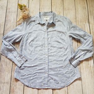 Loft The Softened Embroidered Button Down Shirt H